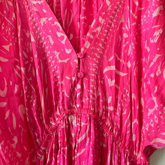 Lola Australia hot Pink ‘Patsy’ maxi dress with floral print, 100% silk, size XS - Picture 3 of 9